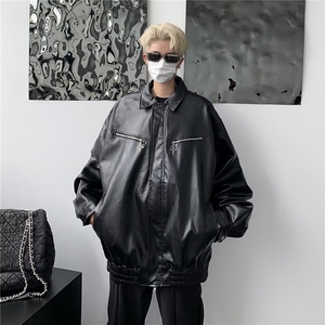 短款皮衣外套男春秋季高级感痞帅设计感小众骑行机车夹克图片