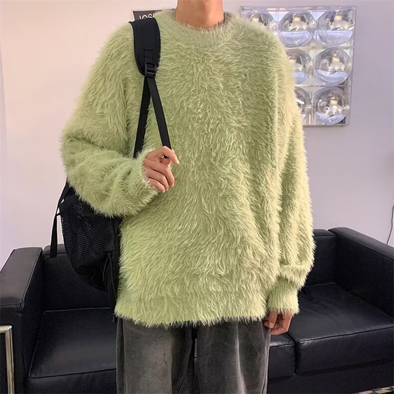 M816P65秋冬海马毛毛衣慵懒高级感男冬季oversize长袖打底衫,男装针织衫/毛衣,星座512-6