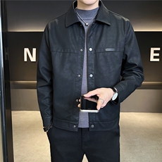 加绒皮衣男士外套冬季2025新款潮牌复古皮夹克A313-25905-P150，男装夹克，电商A313