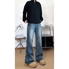 春季美式ins高街hiphop重工艺水洗直筒牛仔裤货号K2593P55，男装牛仔裤，电商A063