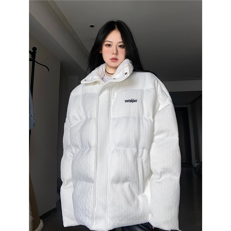 冬季复古立领保暖宽松情侣款简约纯色加厚面包服棉袄JKM28,男装棉衣,星座516A