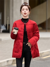 现货2026年冬季中长款新中式盘扣人丝新款羽绒服，女装羽绒服，艾仟回(原伊仟回)