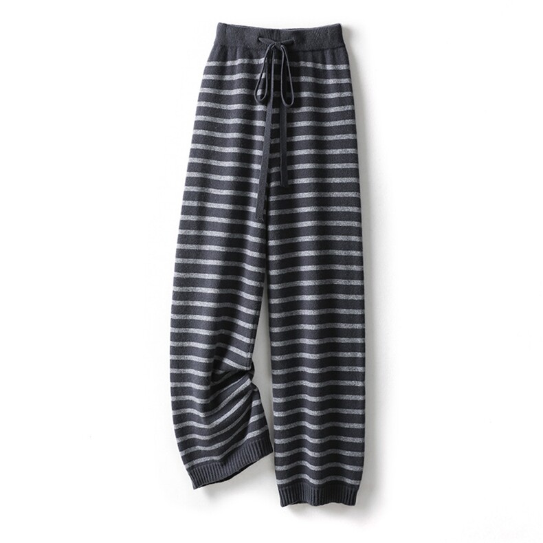 2025年秋季条纹阔腿裤百搭休闲通勤，女装休闲裤，阿娇羊绒