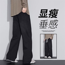 YJW699-P45秋冬美式潮牌复古牛仔裤男款四季有货新款宽松阔腿裤子，男装牛仔裤，星座224-1