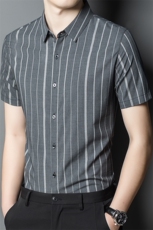 夏季新款2022中年男士短袖衬衫休闲免烫爸爸装衬衣上衣，男装衬衫，电商B212（原钱塘6029）