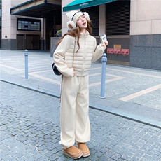 冬季新品现货时尚针织拼接90羽绒服两件套2C300-2569-P285-K429，女装套装/套裙，2C300