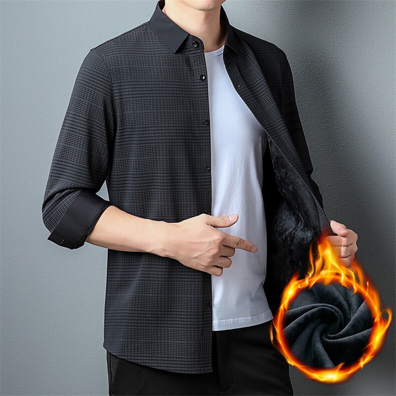 CA10106070钱塘2020-2冬季厚款商务休闲中年男士简约衬衣P85,男装衬衫,钱塘207-2