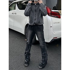 美式ins高街hiphop微喇扎染牛仔裤货号K2313P55控78，男装牛仔裤，电商A063