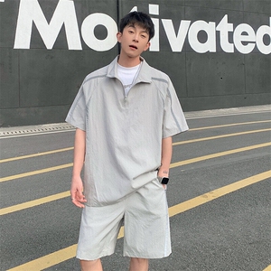 新款休闲短袖短裤套装图片