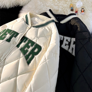 冬季菱格加厚棉衣男刺绣立领棉服潮流休闲棉袄子A266-WMY2215-P75图片