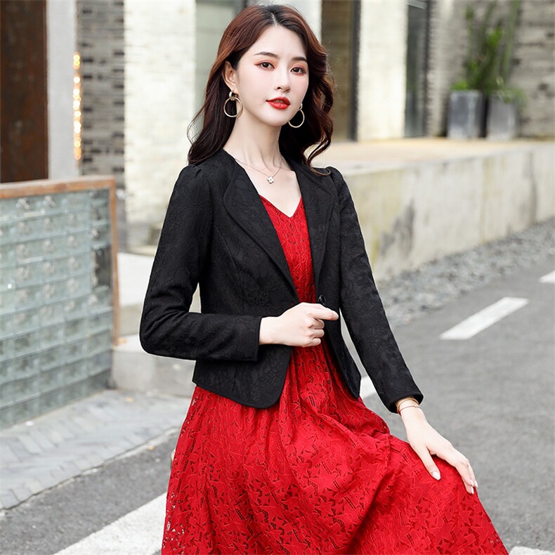 春秋小外套短款女小个子修身显瘦收腰搭配裙子旗袍披肩外搭短外套,女装西装,婵米儿