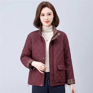 长期现货妈妈装夹棉厚外套女短款2026秋冬薄棉棒球服洋气轻薄棉服图片