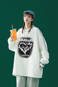 中性风 美式hiphop慵懒风V领套头卫衣oversize潮牌上衣B22P55控68图片