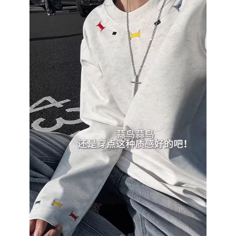 原宿日系百搭ins长袖T流行时尚慵懒文艺新款气质潮流简约,男装T恤,星座506A