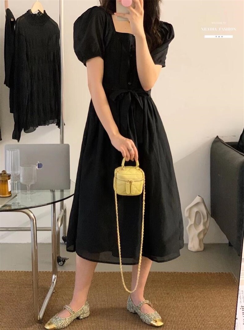 法式连衣裙夏季设计感众温柔高级感初恋裙子,女装连衣裙,香丽迪1