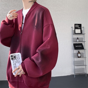 美式高街vibe废土风做旧开衫卫衣夹克男氛围感外套情侣装 WY25P88图片