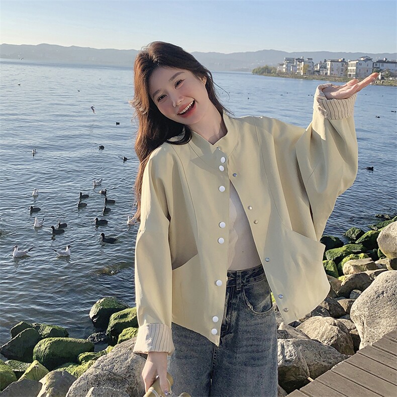 新款现货主推立领小外套2519-P135-K198,女装短外套,2C129