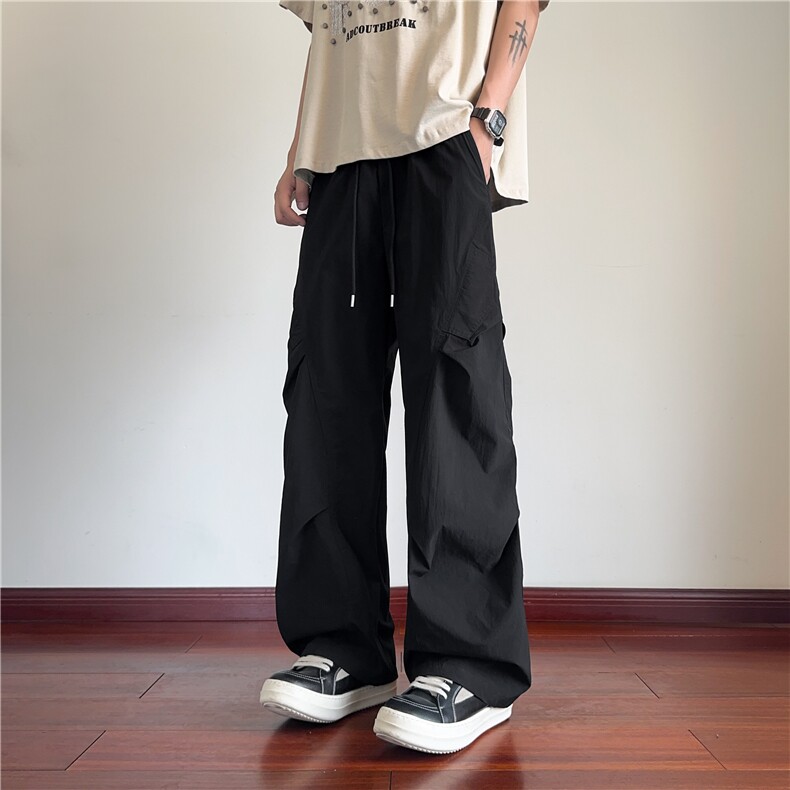抖音品质褶皱设计百搭速干宽松休闲冲锋裤B315-K25589-特p30控58,男装休闲裤,电商B315