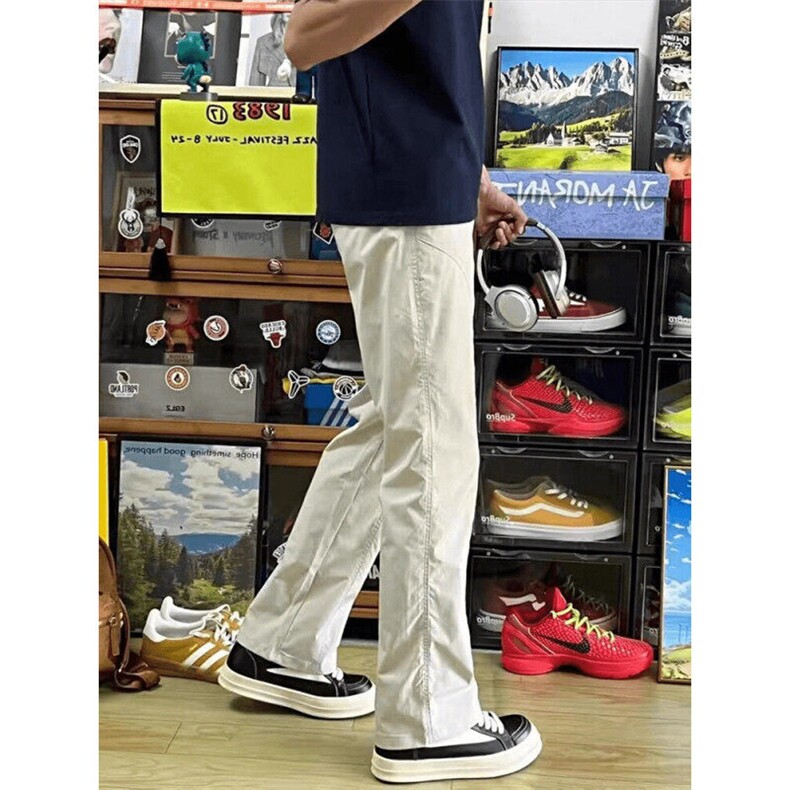 美式cleanfit卡其色斜切休闲裤男春夏伐木直筒工装裤宽松百搭裤子,男装工装外套,星座601-1