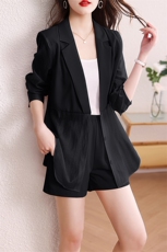 现货2023夏季炸街短袖套装女防晒外套+短裤小众设计感休闲/淑女，女装套装/套裙，尚洛菲