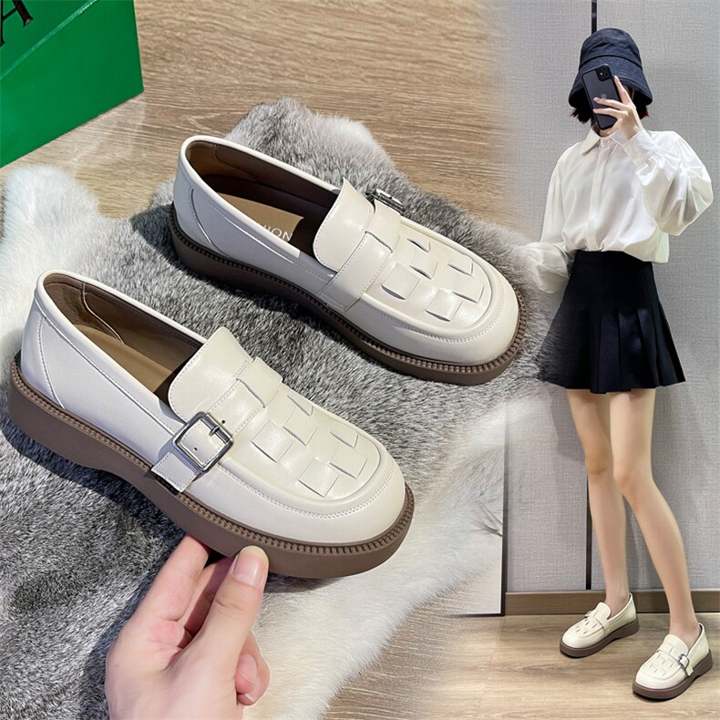 玛丽珍女鞋2023年春季新款百搭休闲单鞋英伦风厚底乐福鞋女小皮鞋，女鞋小皮鞋，电商A223