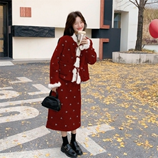 25冬季新品小香风羽绒毛呢套装6562-P305-K458，女装套装/套裙，2C317