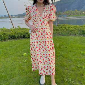 现货 夏季新款 碎花连衣裙，女装连衣裙，YI MAN