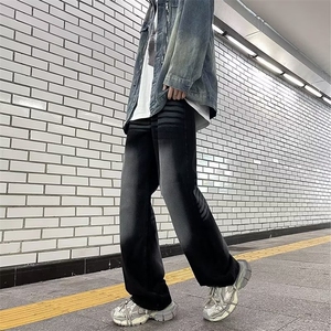 美式高街牛仔裤男潮牌宽松显瘦垂感直筒休闲阔腿长裤RK1134-P45图片