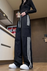 卫裤宽松休闲裤C5392-TP65控价88春季新款2024中性风条纹裤子男，男装休闲裤，电商A102-1