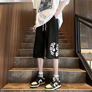 D2039-p48-控68  现货风宽松cleanfit牛仔裤七分裤黑暗图片