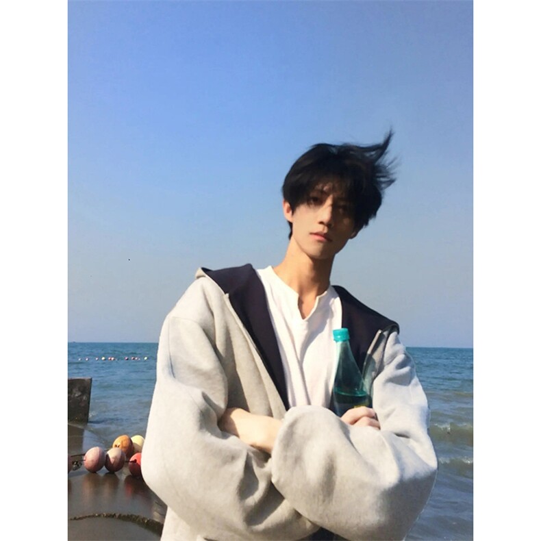 抖音得物高品质二开26春装美式重磅宽松结构双面连帽卫衣外套W68,女装短外套,电商A486