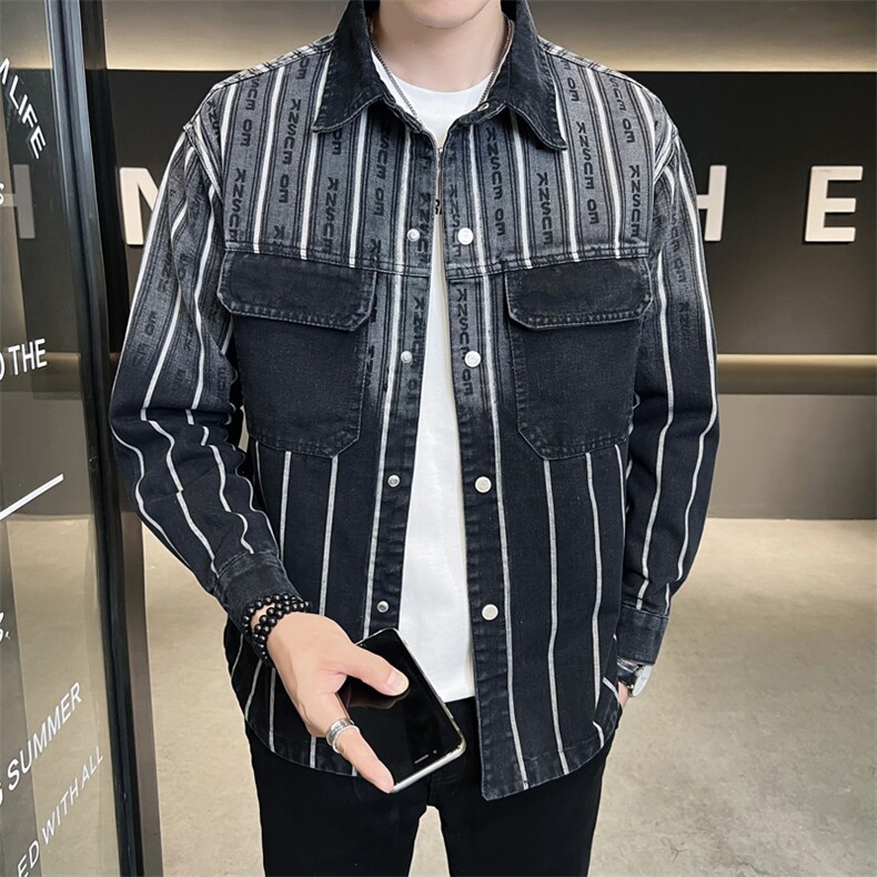 2023新款夹克外套男秋冬牛仔渐变洗水大码宽松休闲外套jk806-p98,男装夹克,电商D303