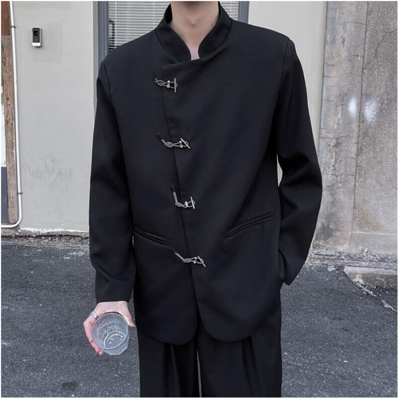 新中式西装外套男设计感风西服高级感立领上衣垫肩XF214，男装西服，星座1116A（原606A-3）