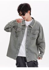 24年小众重磅水洗牛仔外套金属拉链设计感短款夹克上衣~NT988-p60，男装夹克，星座601-2