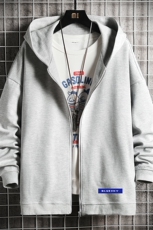 KS21202-P38加绒款-P43连帽开衫卫衣男运动外套大码班服网格，男装卫衣，电商A040A