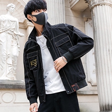 有报告新款男士潮流印花夹克韩版工装上衣外套DS320T，男装夹克，电商A102