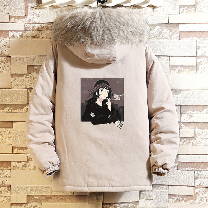 MM48122-P130 冬季大毛领衣男士大码加厚袄男服 砖墙挂拍图片
