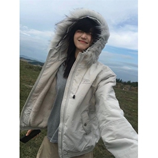 网图有货加厚毛领连帽棉衣外套防风戴帽保暖棉服男女A1128-P98，男装棉衣，星座1505