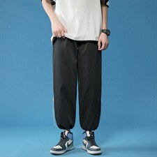 2023夏季新款 蓝底中性风宽松大码冰感透气束脚休闲裤1537-P35图片