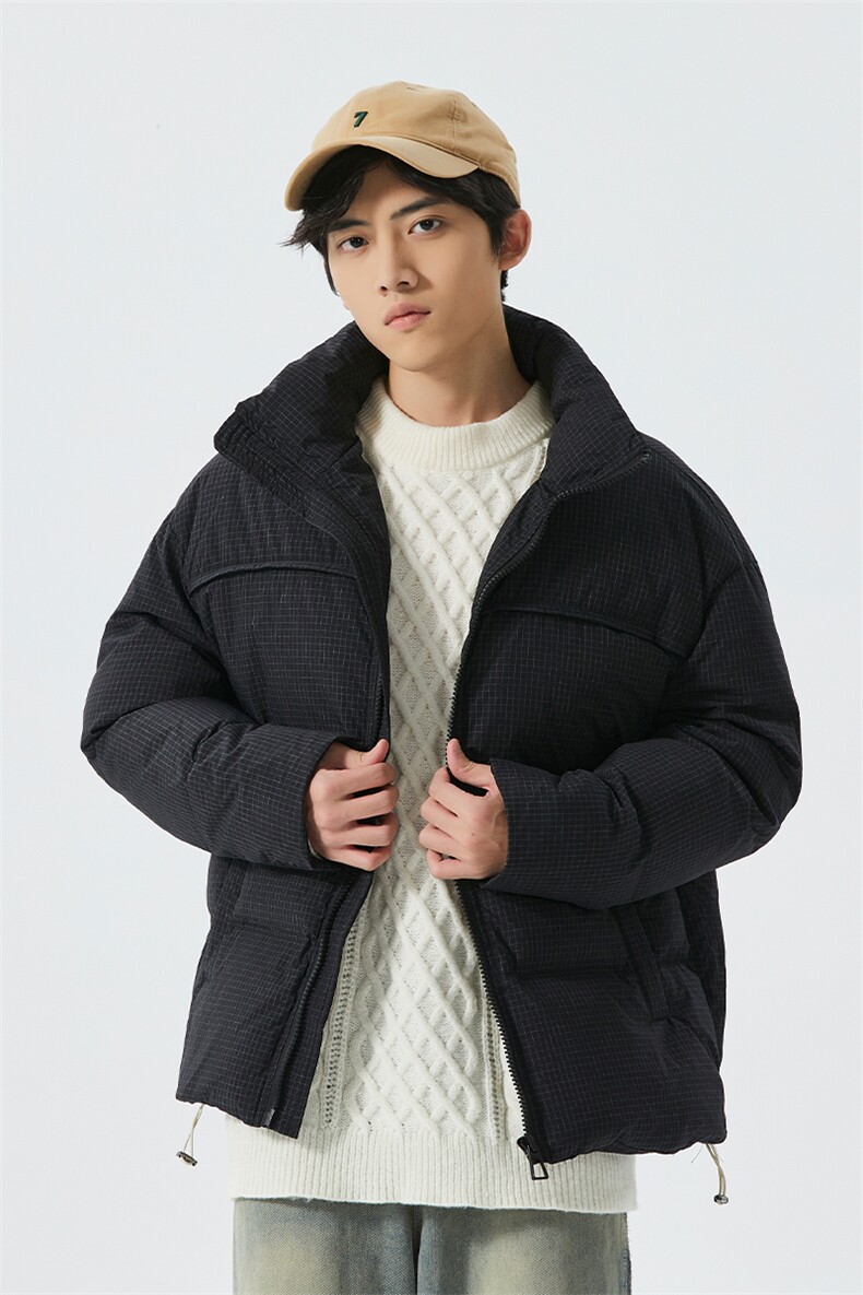 新标90白鸭绒简约休闲立领外套纯色加厚羽绒服ESY0212-P210,男装羽绒服,电商B306