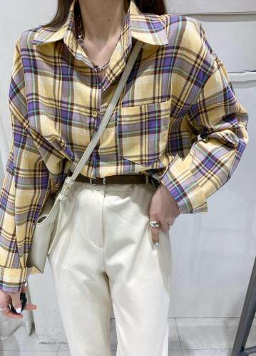 春，格子衬衣，女装，23