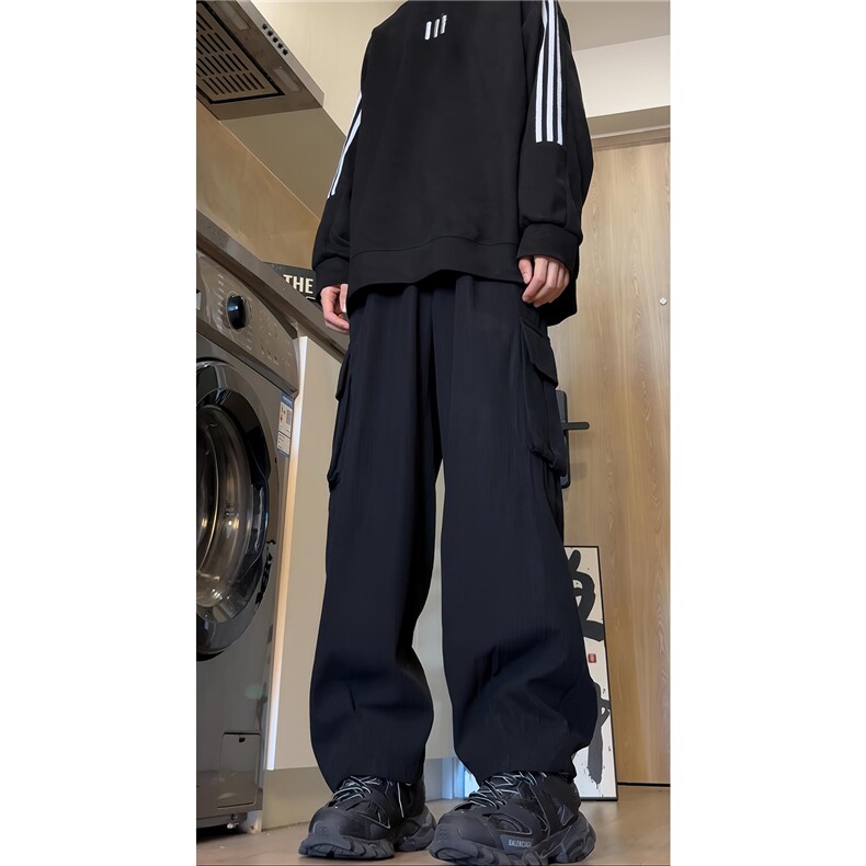 美式工装裤子男秋季新款宽松直筒多口袋阔腿裤休闲裤D507/P60,男装工装外套,星座206（原A221）