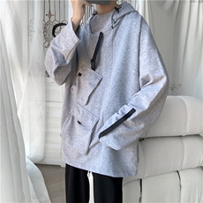 WY3097/P55秋装新款多口袋工装宽松卫衣男连帽套头上衣外套控68，男装卫衣，电商A141