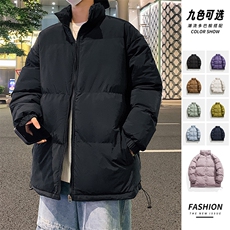 主推十万现货新款港版纯色港风立领宽松保暖棉衣外套CYMY9099-P55，男装棉衣，电商A128