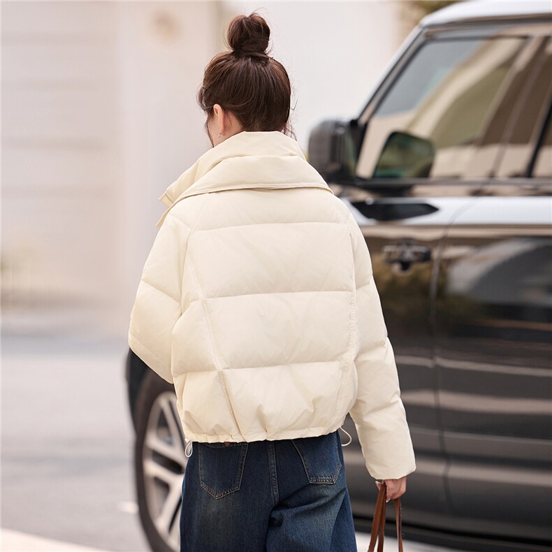 时尚短款羽绒服女2025冬季新款高级感立领保暖90白鸭绒外套,女装羽绒服,姿衣坊