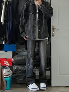 美式高街牛仔裤男潮牌个性显高休闲裤G1807/P50