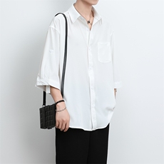 港风大码美式vibe潮牌痞帅翻领长袖衬衫男XZ213-CS8810-P45控58，男装衬衫，星座213
