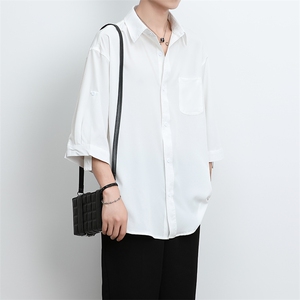 港风大码美式vibe潮牌痞帅翻领长袖衬衫男 XZ213-CS8810-P45控58图片