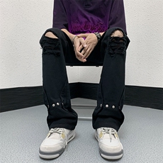夏季美式高街破洞铆钉牛仔裤货号K750P60，男装牛仔裤，电商A063