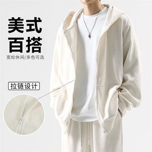 秋款美式休闲条绒开衫连帽外套宽松百搭舒适-TK880特批75图片